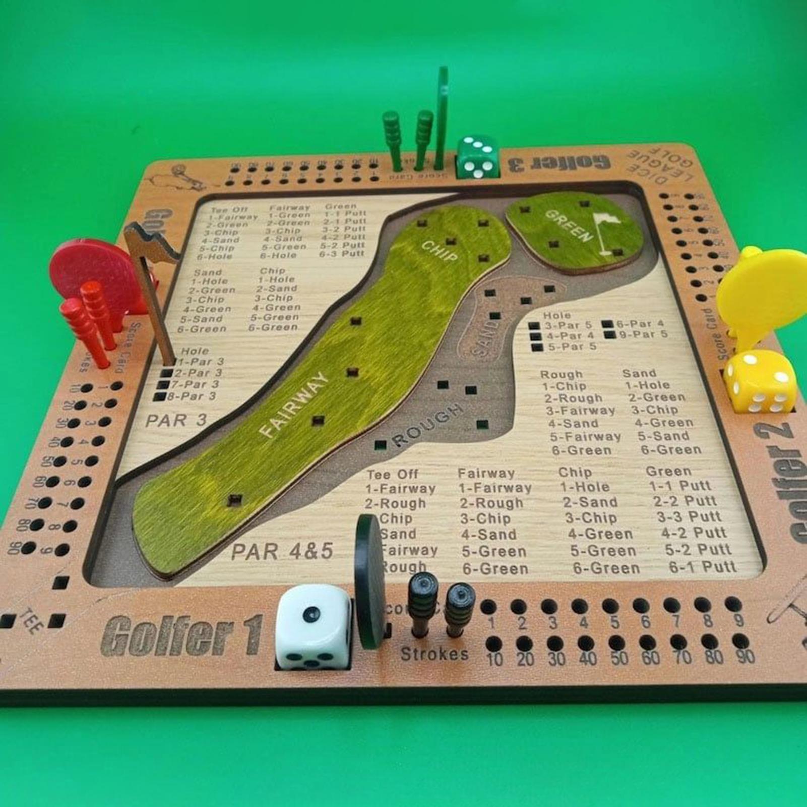 Party Games Indoor - Golf Dice Game Wooden Challenging Golf
