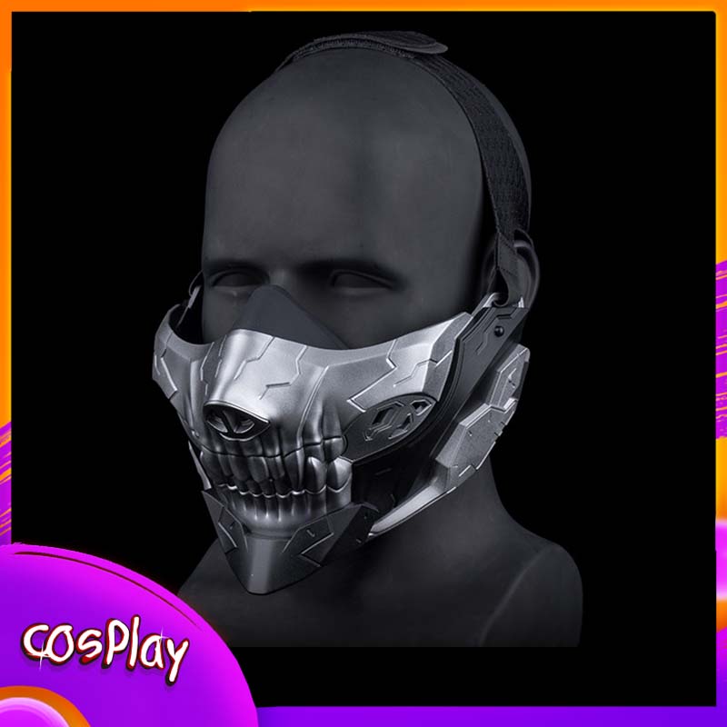 Party Games No Props - Rebel Skull Half-Face Mask Halloween Party