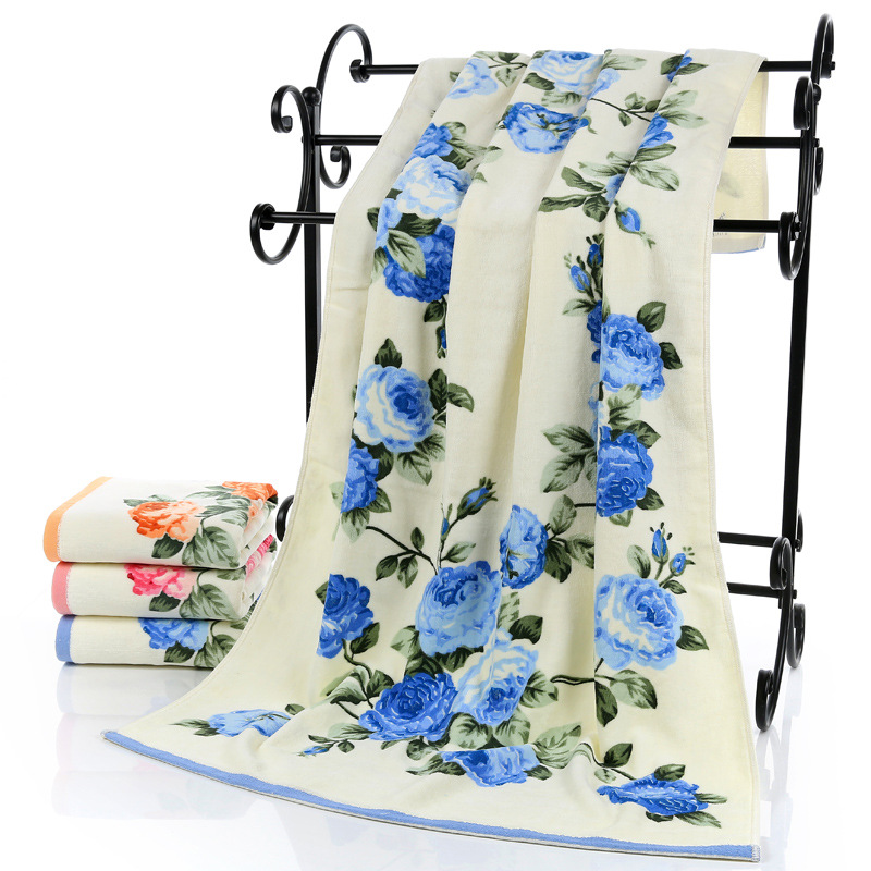Washer Toss Set - 75x140cm Cotton Bath Towels Floral Pattern