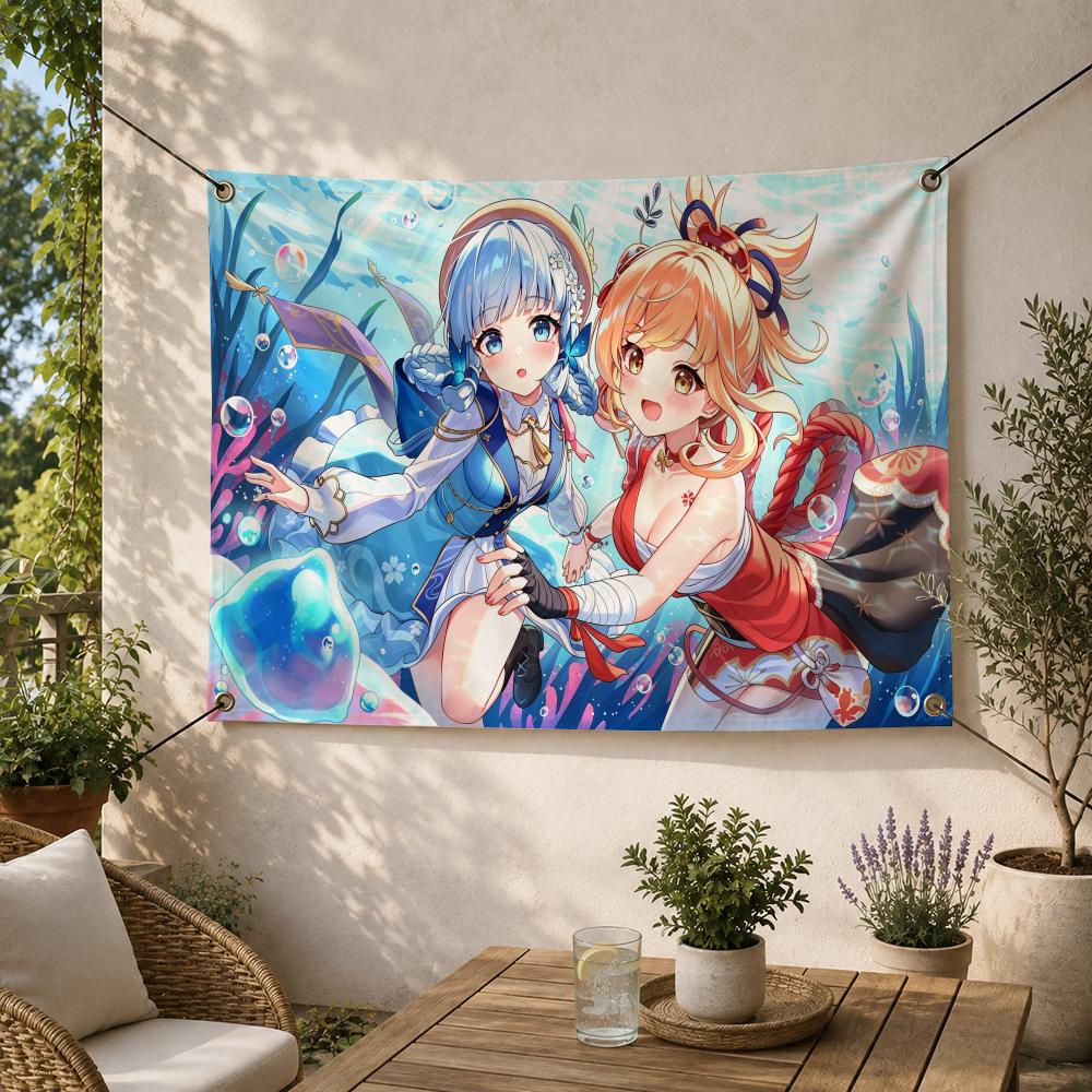 Games Garden Party - Game Open World G-Genshin Impact Flags