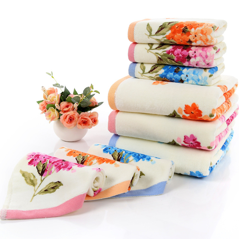 75x140cm Cotton Bath Towels Fl - Washer Toss Set review and price