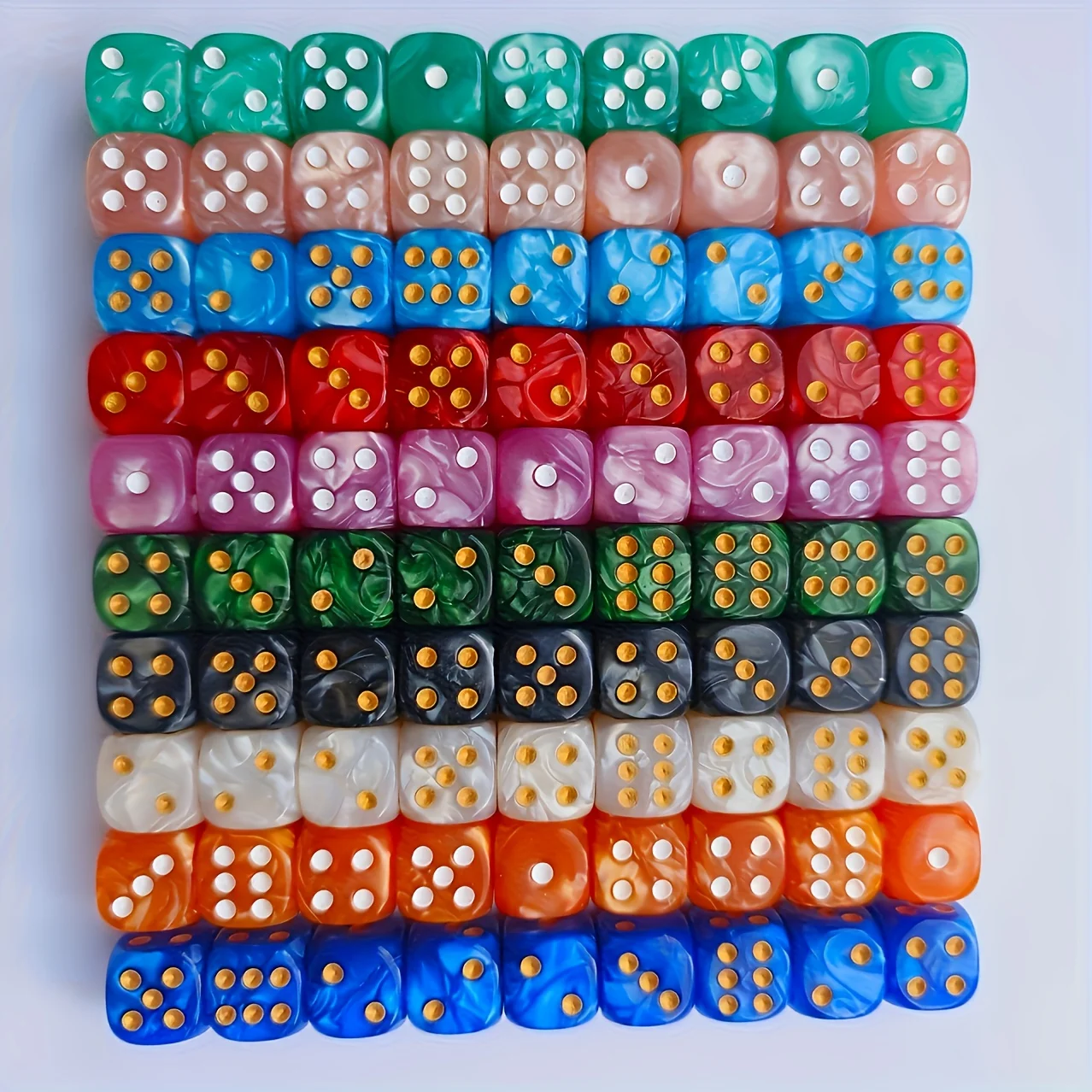 10Pcs 12mm Pearl Swirl D6 Dice - Party Games Indoor review and price
