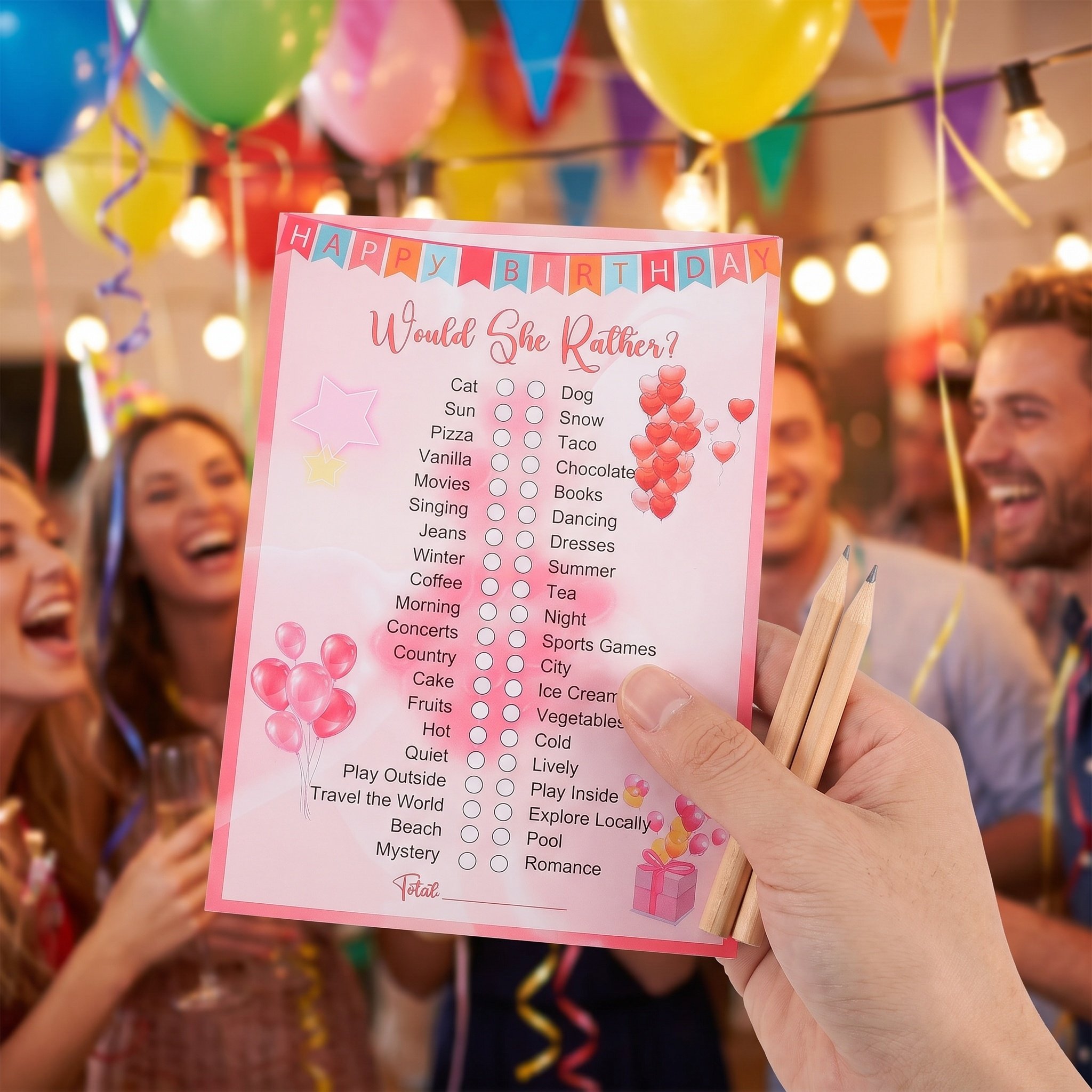 1Set Birthday Party Card Girl  - Party Games Quiz Questions review and price