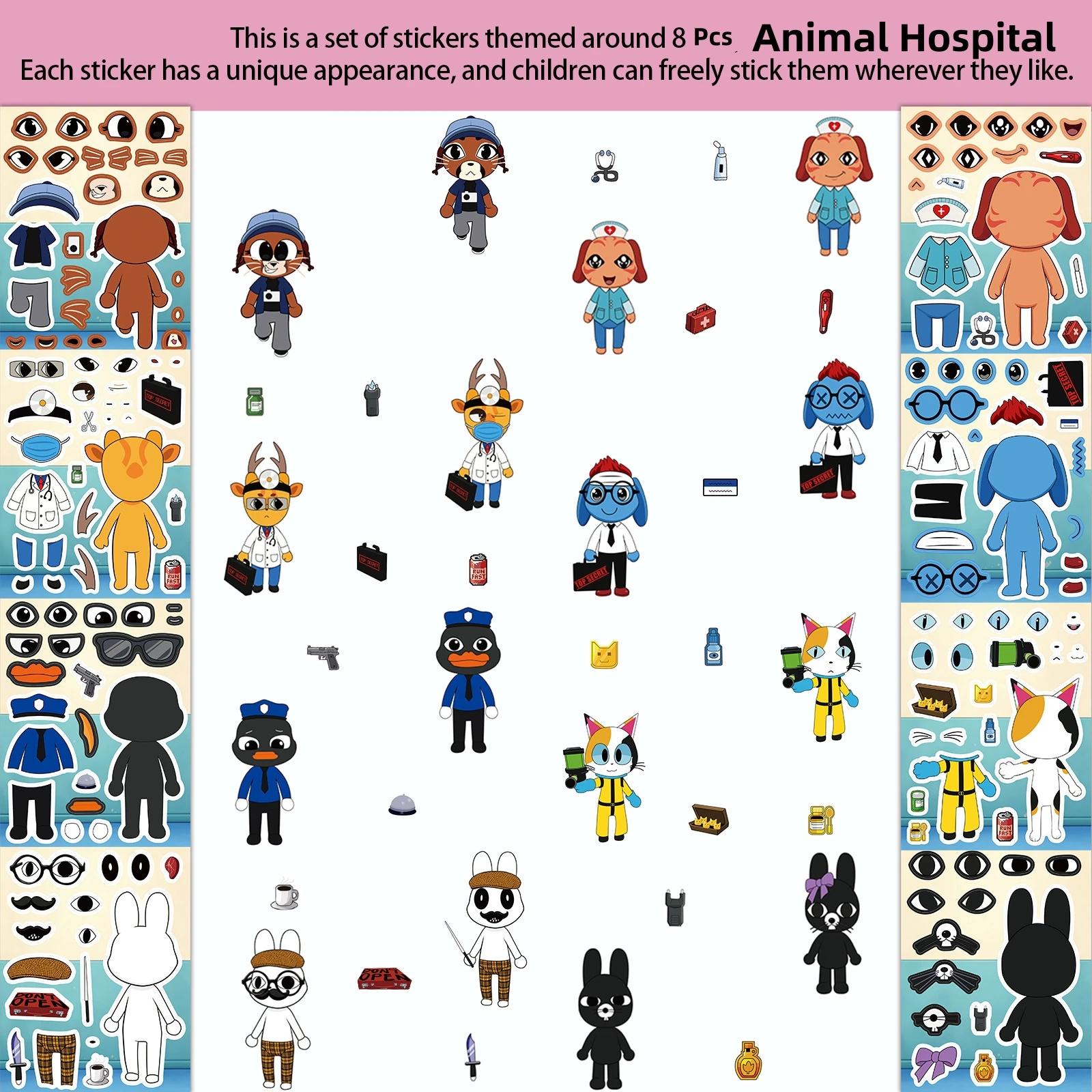 8Pcs/Set Animal Hospital Puzzl - Party Games Children review and price