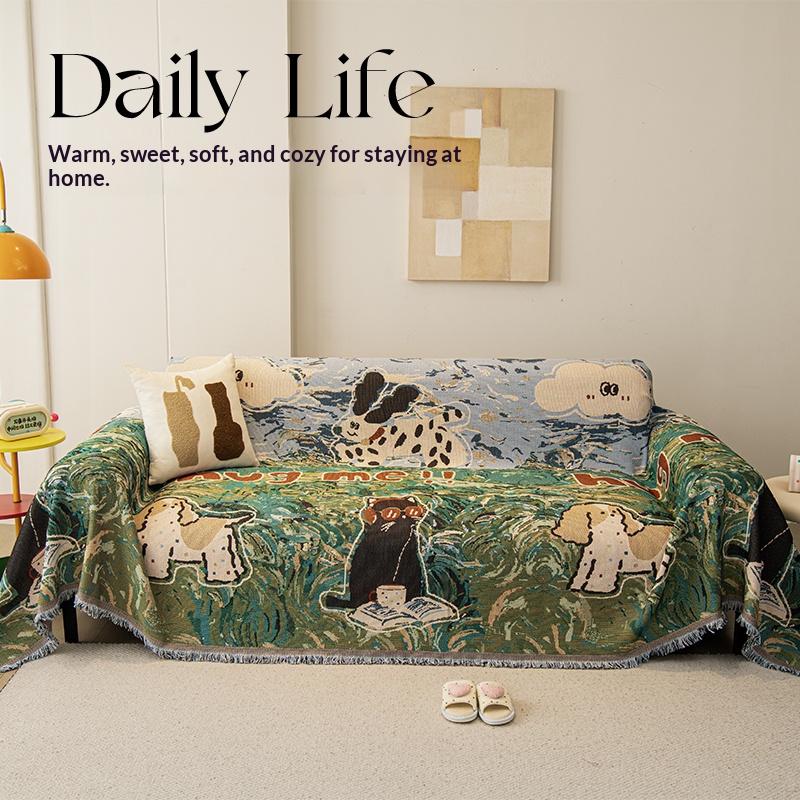 Cartoon Pattern Sofa Cover Ful - Washer Toss Set review and price