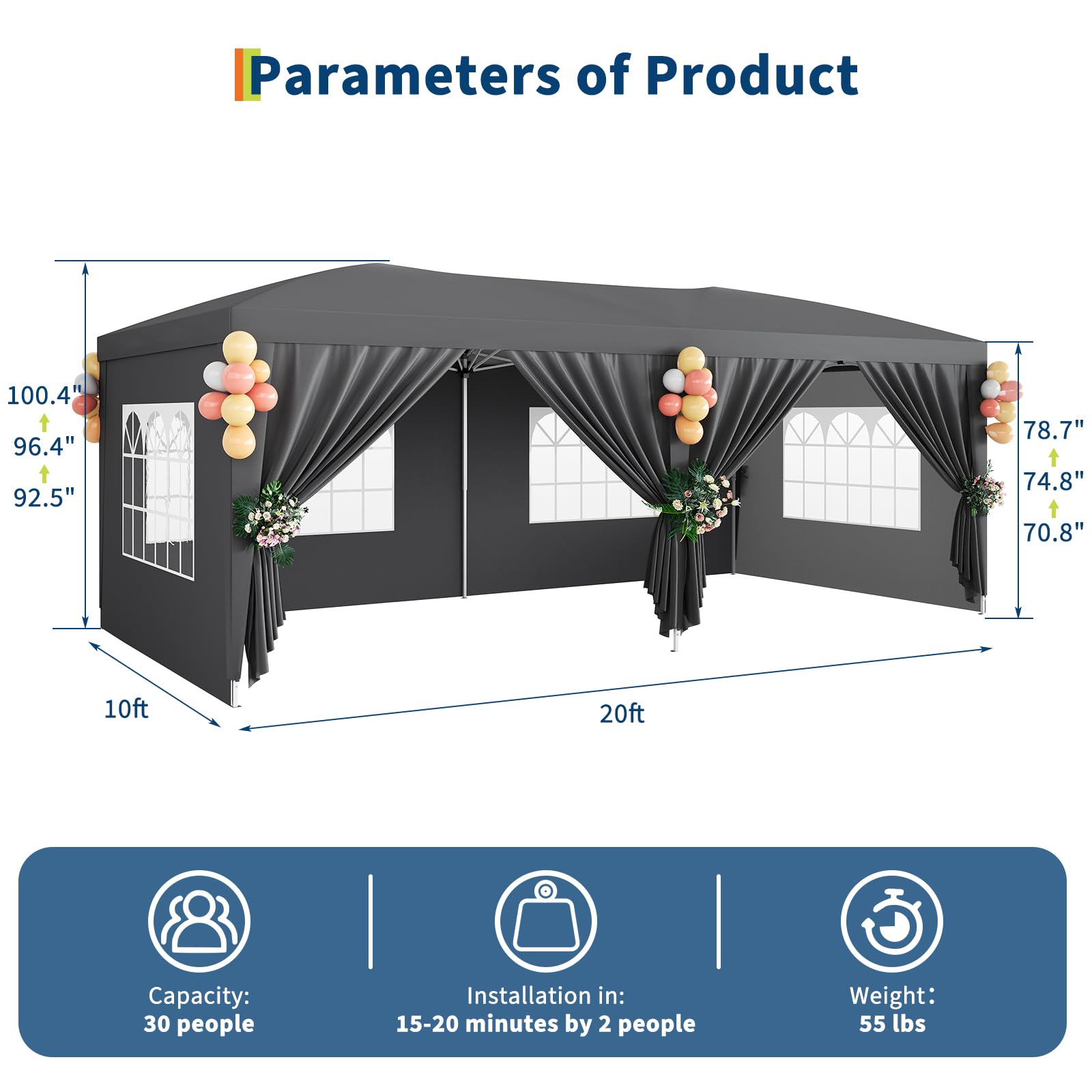 10x20 Pop Up Canopy Tent With  - Party Games Indoor review and price