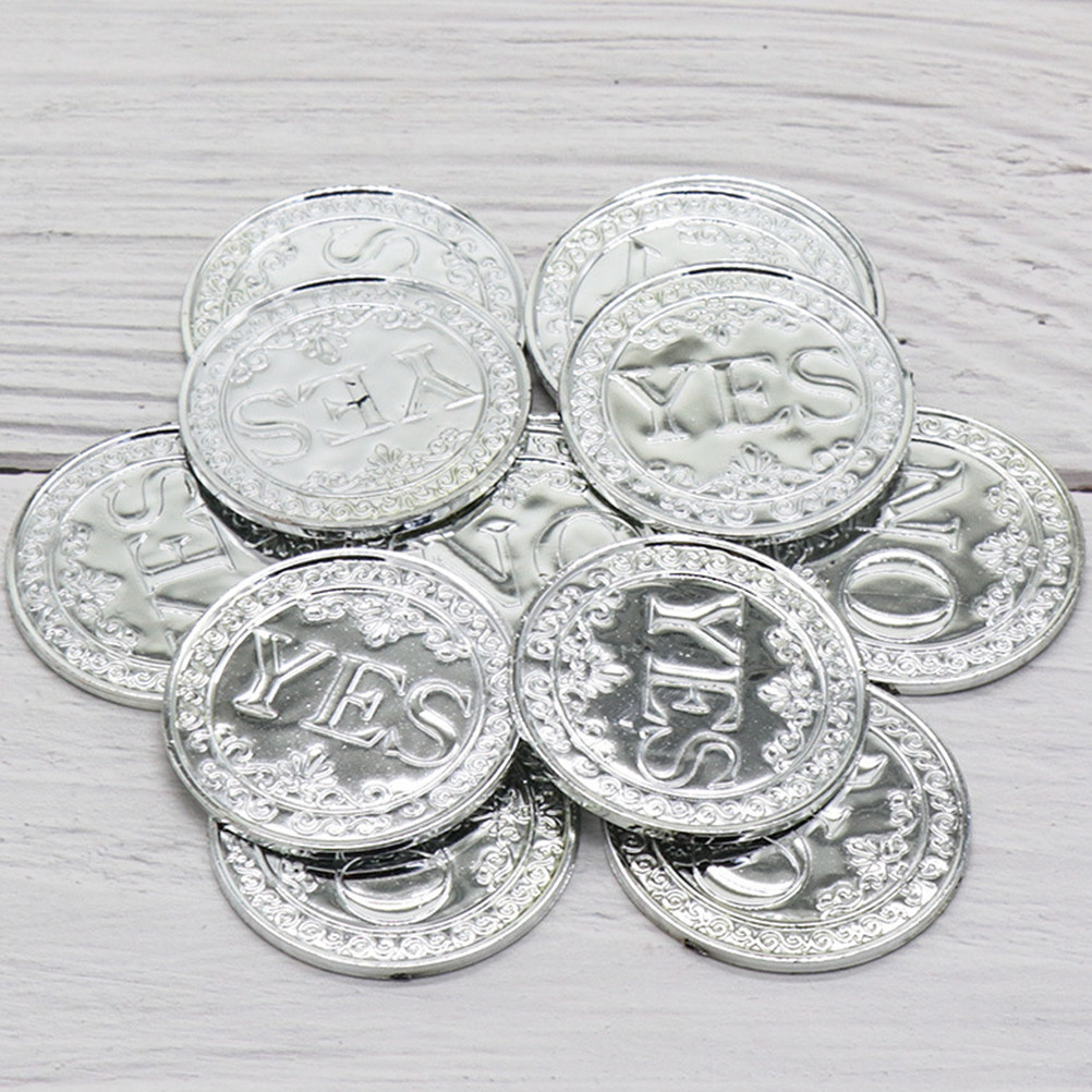 100Pcs Plastic Yes No Coin Dec - Party Games No Props review and price