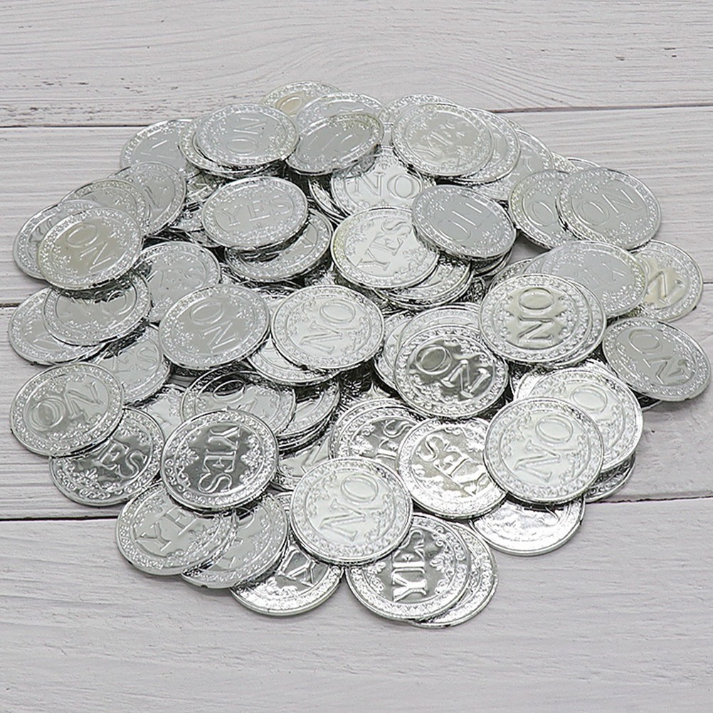 100Pcs Plastic Yes No Coin Dec - Party Games No Props review and price