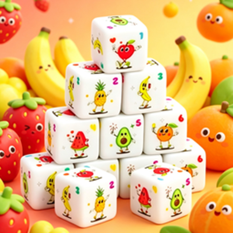 12Pcs Fruit Theme D6 Dice Set  - Party Games Indoor review and price